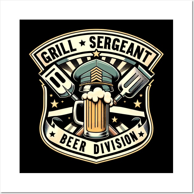 Grill Sergeant: Beer Division Wall Art by Neon Galaxia